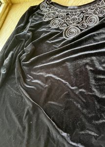 Black Velvet Long Sleeve Tunic