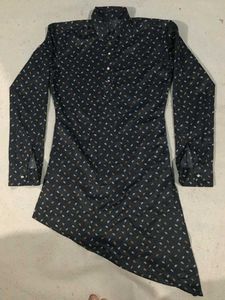 Patterned Asymmetrical Shirt