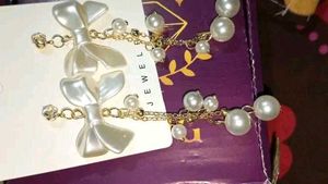 Bow Pearl Drop Earrings