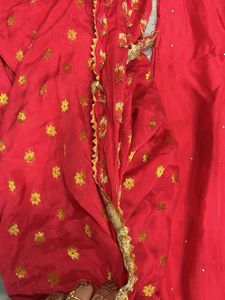 Straight Suit Duptta With Pant Carrot Colour