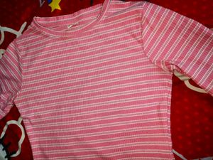 Pink Striped Midi Dress