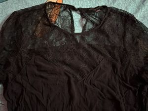 Black Sheer Long Sleeve Top