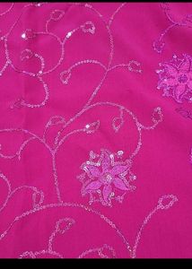 Pink Sequined Dress Material
