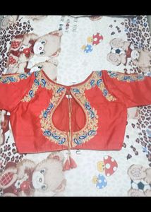 Red Embroidered Blouse