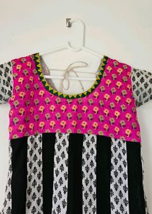 Black &amp; Pink Anarkali Kurta