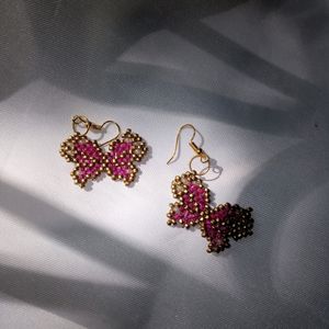 Beaded Butterfly Earrings 🦋✨