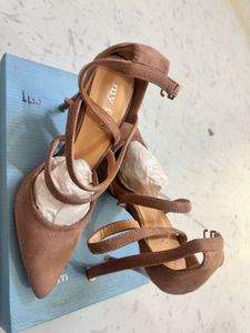 Elegant Nude Suede Heels – My Foot