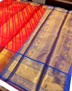 Banarasi Silk Red Ari Work Saree With Blouse