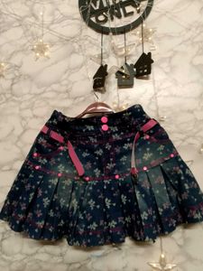 Cute Floral Denim Skirt (With The Belt)