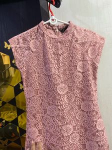 Elegant Pink Lace Dress