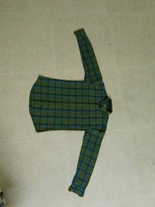Green & Blue Plaid Flannel Shirt