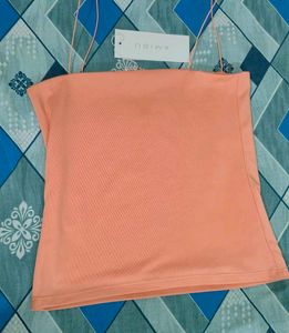 AMISU Peach Spaghetti Strap Top - XS