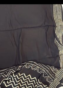 Hand block print satin saree(New)