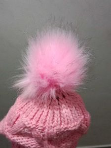 Moschino Pink Knit Beanie Hat
