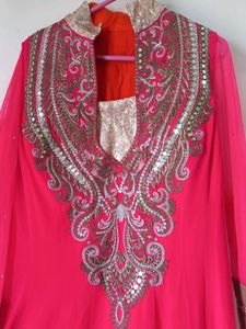 Long Kurti Pink N Golden