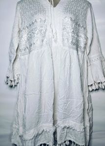 White Pure Cotton Kurti 🤍
