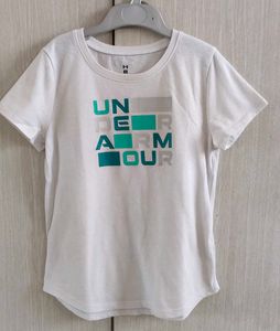 White And Teal  Tee Shirt