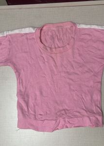 Pink Sweatshirt Crop Top