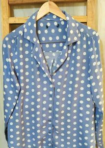 Grey Printed Cotton Shirt Size-34-36