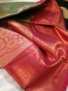 Elegant Green &amp; Red Saree