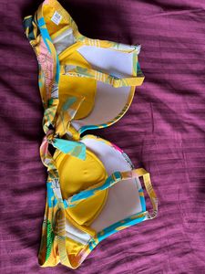 Beach Wear Floral Yellow Bra 42 Size