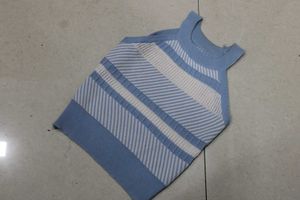 Striped Knit Tank Top - Blue &amp; White