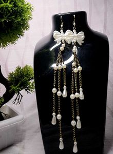 Korean Inspired Bow Pearl Earrings || Elegant
