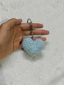 Crochet Heart Keychain