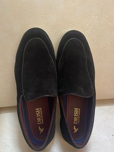 DRISH Black Suede Leather Loafers