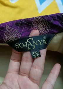 Unused New SOJANYA purple &amp; Golden Nehru Jacket