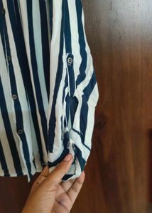 Striped Open Shoulder Top