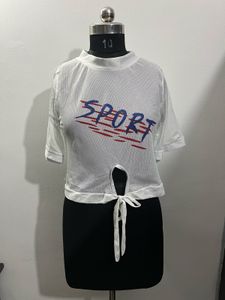 Sporty White Crop Top
