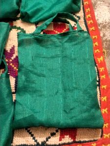 Green silk Tote Bags (Set of 10)