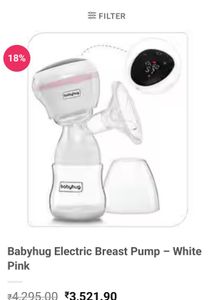 Babyhug Portable Electric Breast Pump ,bottle