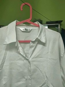 Woman Regular Fit Solid Curved Collar Formal Shirt