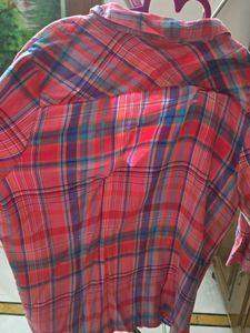 Plaid Button-Down Blouse