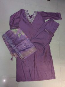 Purple Embroidered Indian Suit