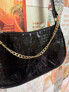 Black Glossy Handbag