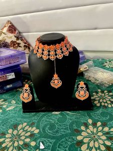 Peach Choker Set with Earrings🤩👍👌