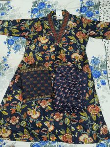 Floral Print Kurta with Dupatta