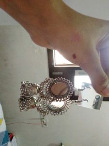 Boho Mirror Jhumka Earring Set