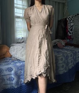 Nude Wrap Dress