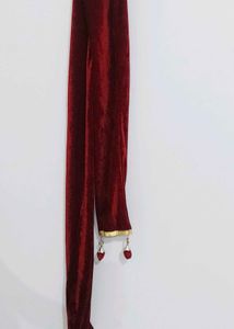 Velvet Dupatta - Maroon & Gold