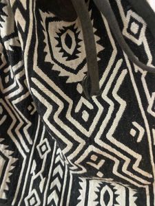 Black And White Embroidered Bag pack