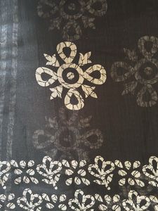 Black And White Cotton Silk Saree