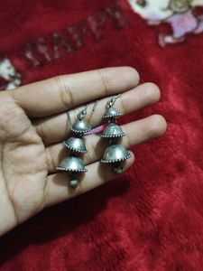 Silver Jhumka Earrings