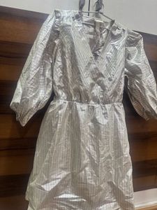 H&amp;M Silver Mini Dress