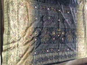 Hand embroidered Crepe saree with blouse