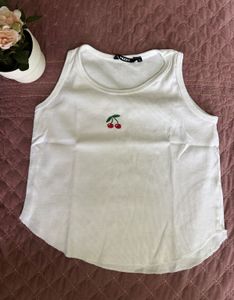 White Cherry Tank Top, Size - 34-35