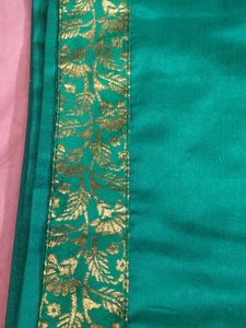 New Brocade  Border Saree With Unstitched Blouse